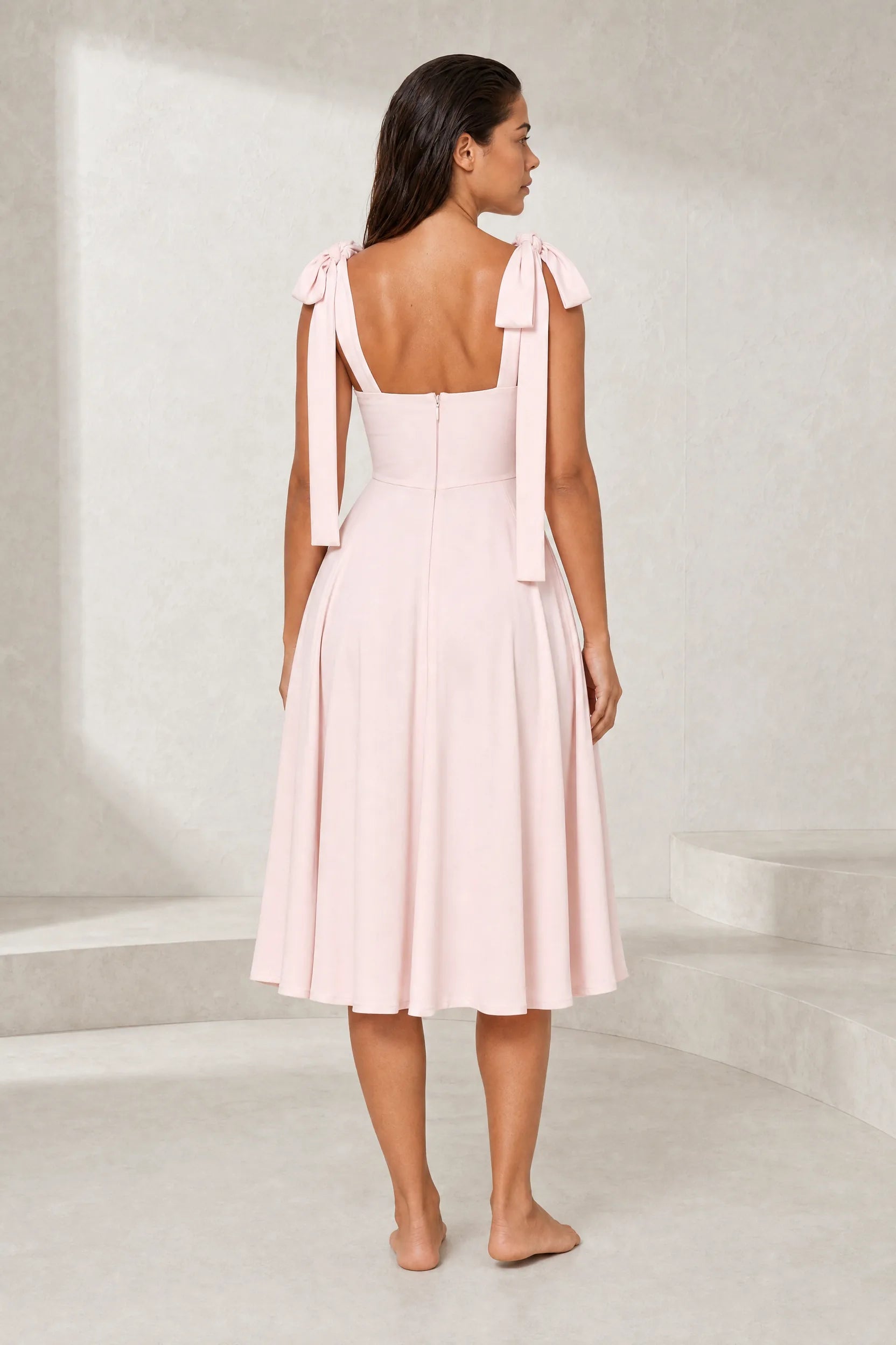 Robe à bretelles nouées dos nu | Lounelle Paris