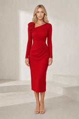 One-shoulder asymmetric dress