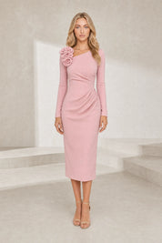 Robe asymétrique à fleur d'épaule | Lounelle Paris