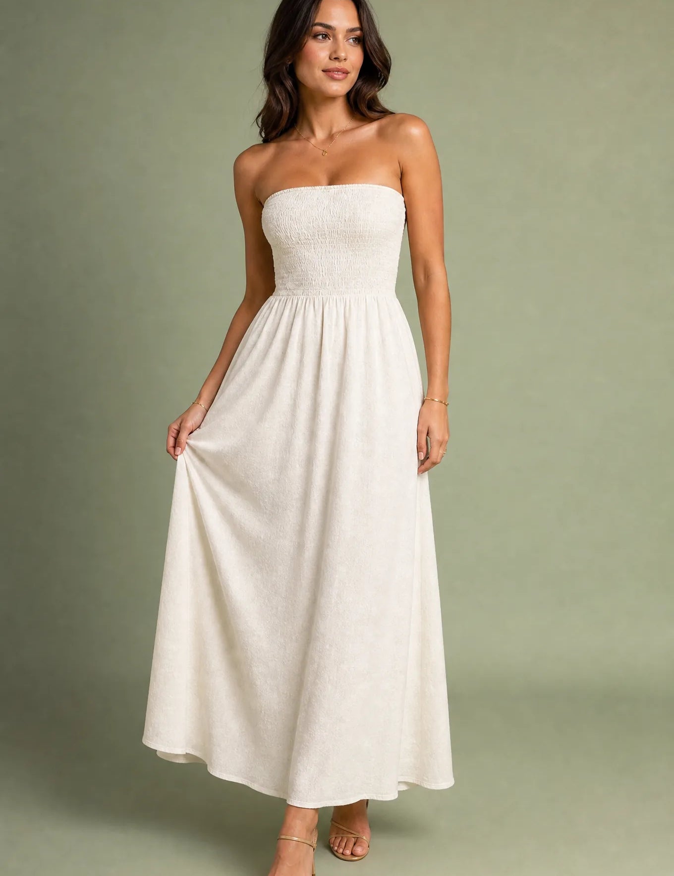 Robe bustier épaules dénudées | Vue de face | Lounelle Paris