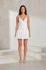 Robe col V fines bretelles