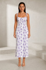 Robe fleurie ajustée dos ouvert
