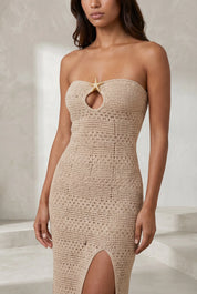 Robe longue abricot bandeau dos nu | Lounelle Paris