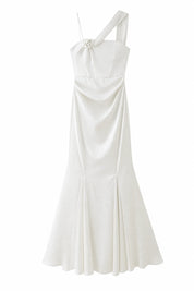 Robe longue blanche asymétrique | Lounelle Paris