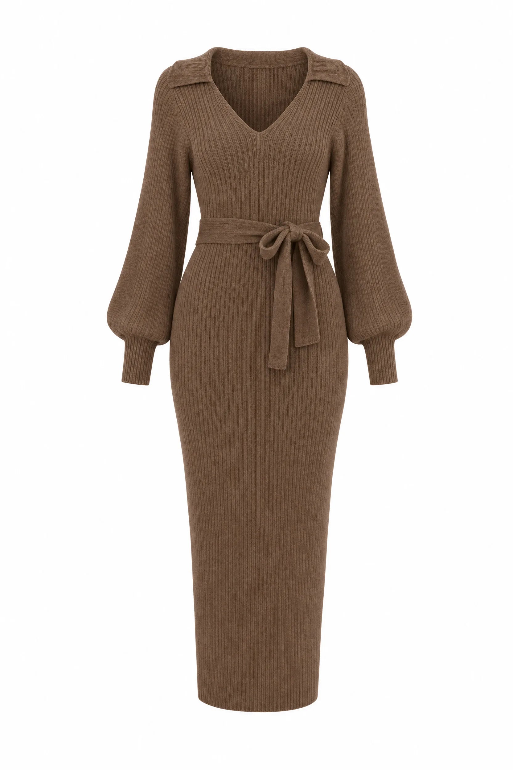 Robe longue col V manches ballon | Lounelle Paris