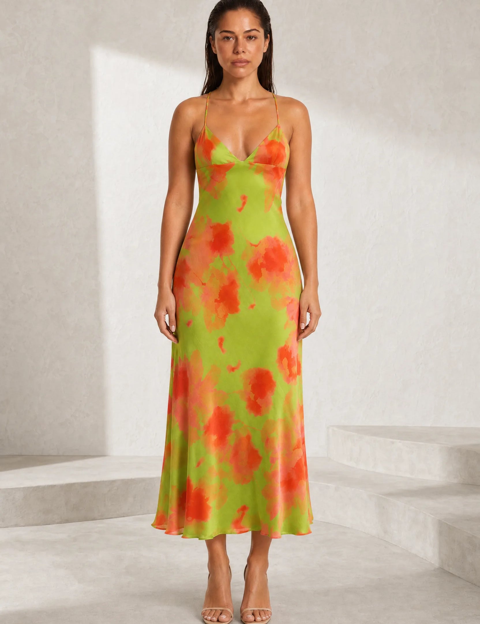 Robe longue florale dos nu | Lounelle Paris
