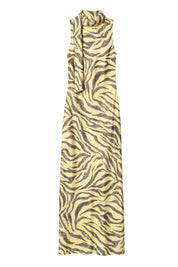 Robe longue imprimé zèbre col écharpe | Lounelle Paris