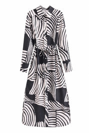 Robe longue imprimée col chemise | Lounelle Paris