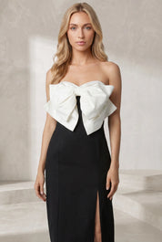 Robe noire à nœud fendue | Lounelle Paris