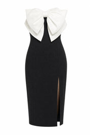Robe noire à nœud fendue | Lounelle Paris