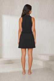 Robe noire tailleur sans manches | Lounelle Paris
