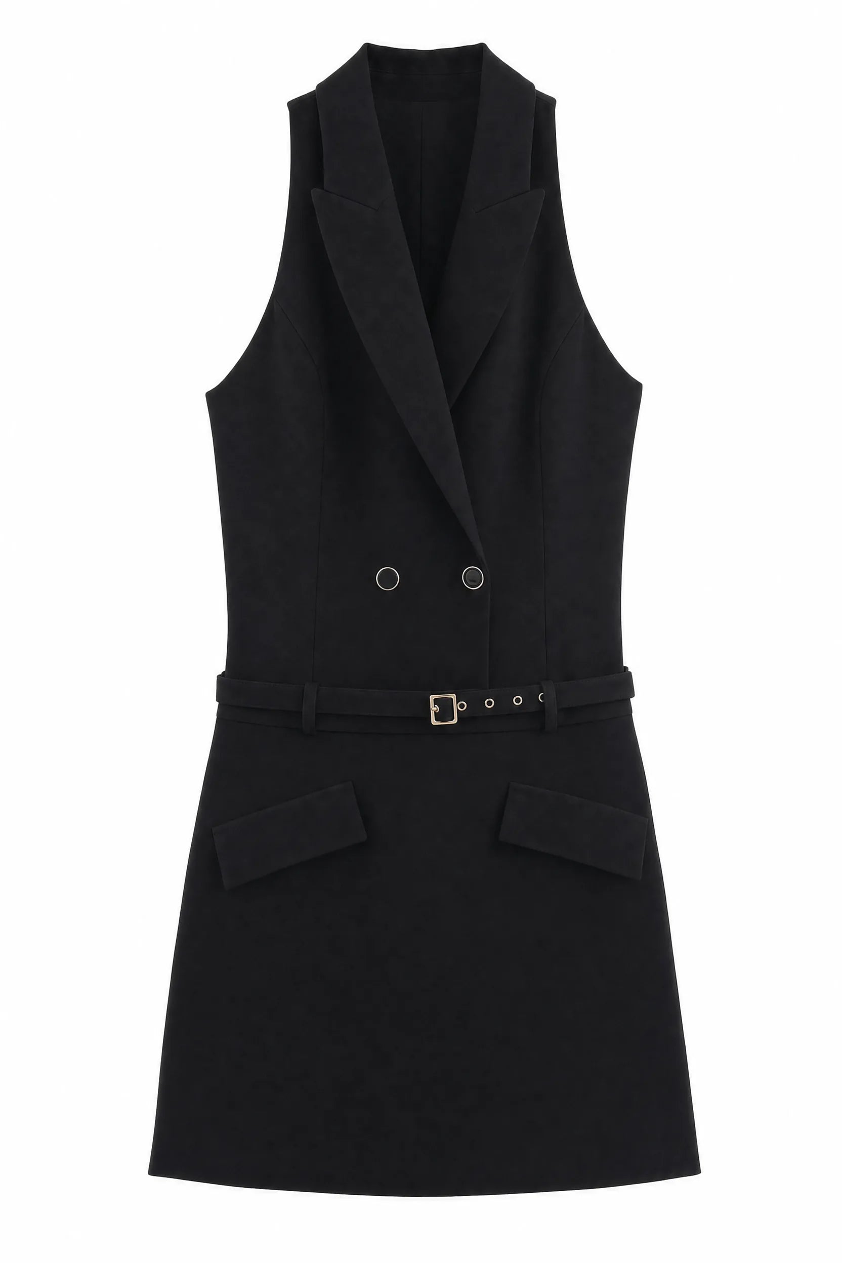 Robe noire tailleur sans manches | Lounelle Paris