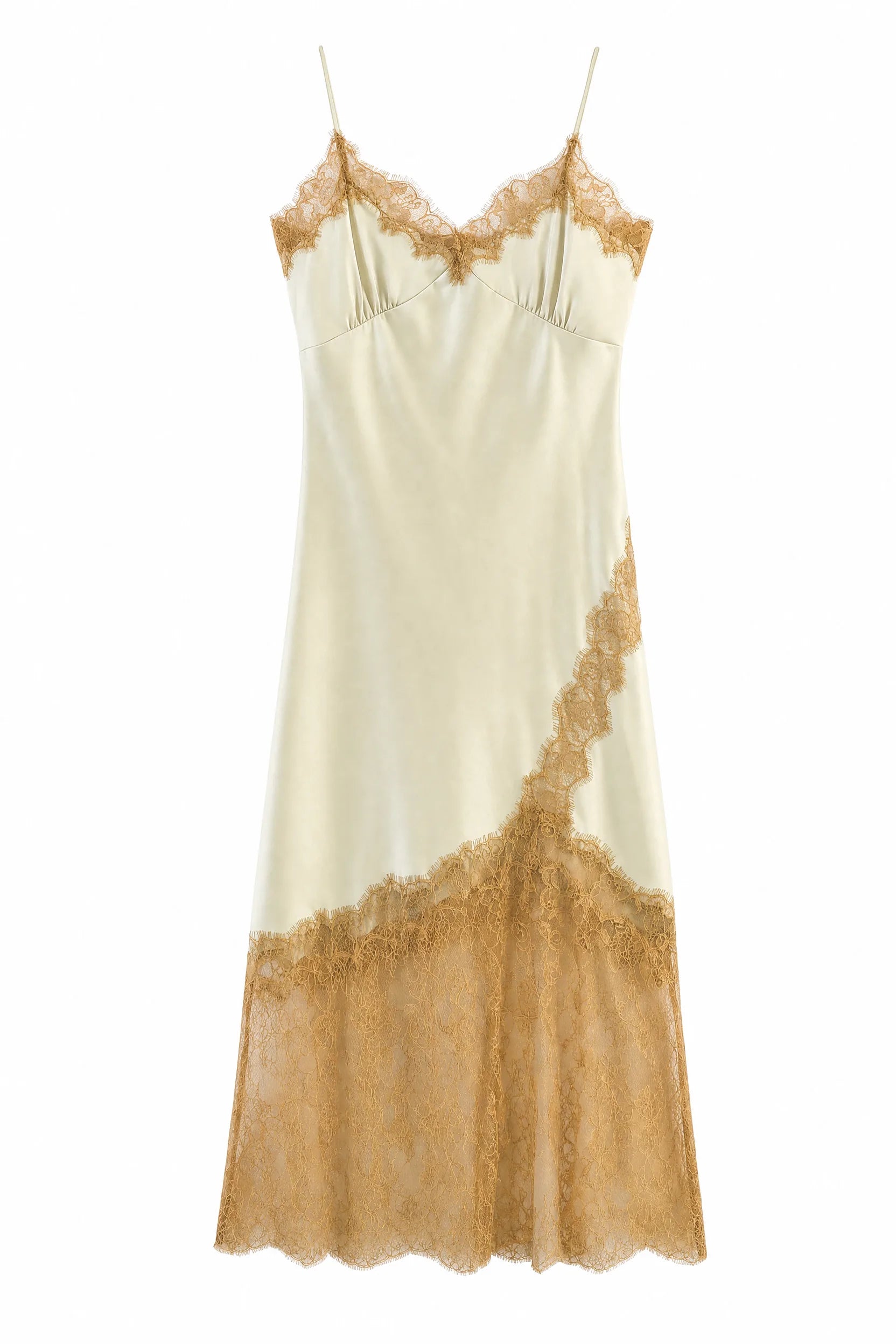 Robe nuisette verte à dentelle | Lounelle Paris
