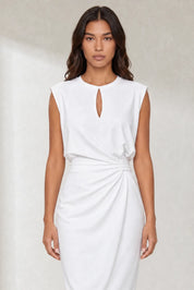 Robe sans manches encolure ajourée | Lounelle Paris