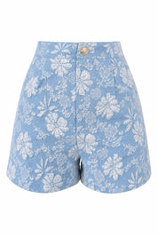 Short jacquard floral taille haute | Lounelle Paris