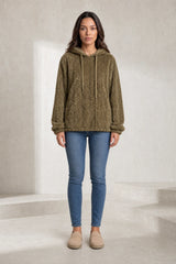 Sweat à capuche ample pelucheux