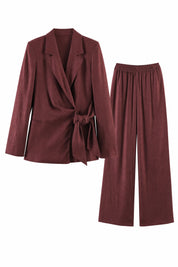 Tailleur pantalon croisé ceinturé | Lounelle Paris