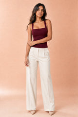 Square-Neck Cross-Back Top