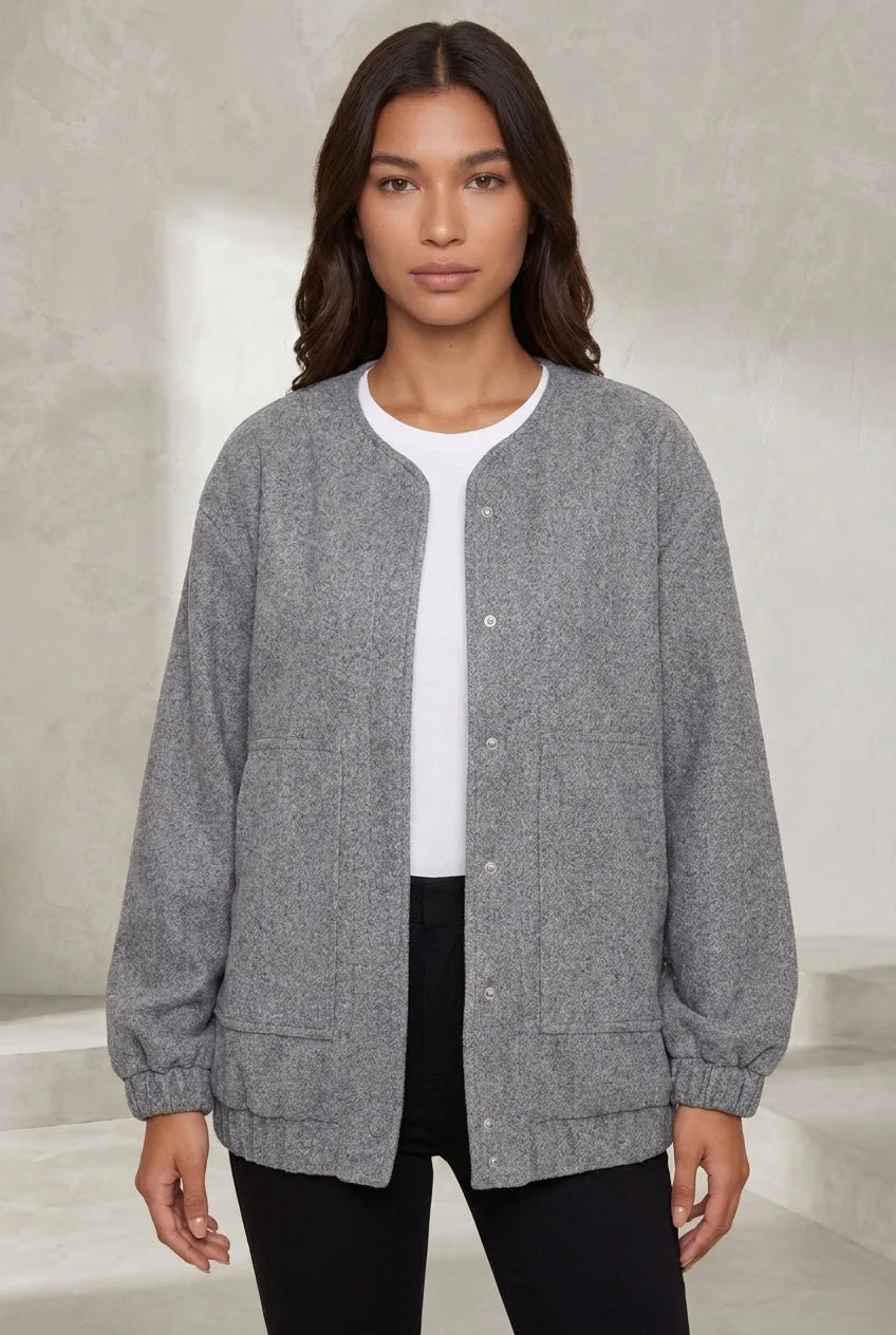 Veste grise mi-longue ample | Lounelle Paris